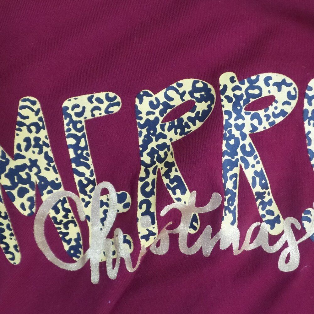 Merry Christmas Red Off The Shoulder Sweater Women's 3XL Plus Size Festive